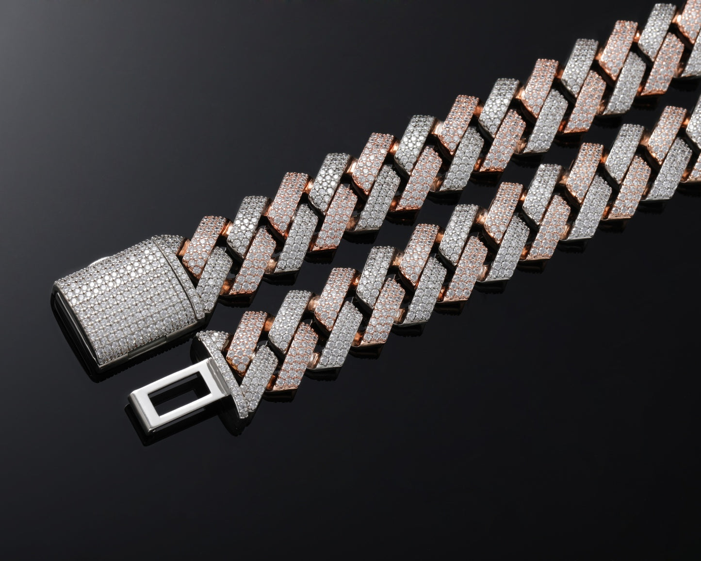 AAAAA Zircon Two-Color Cuban Chain