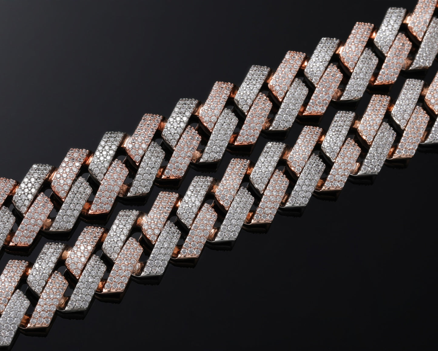 AAAAA Zircon Two-Color Cuban Chain