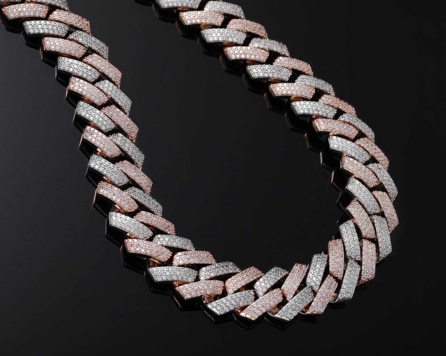 AAAAA Zircon Two-Color Cuban Chain