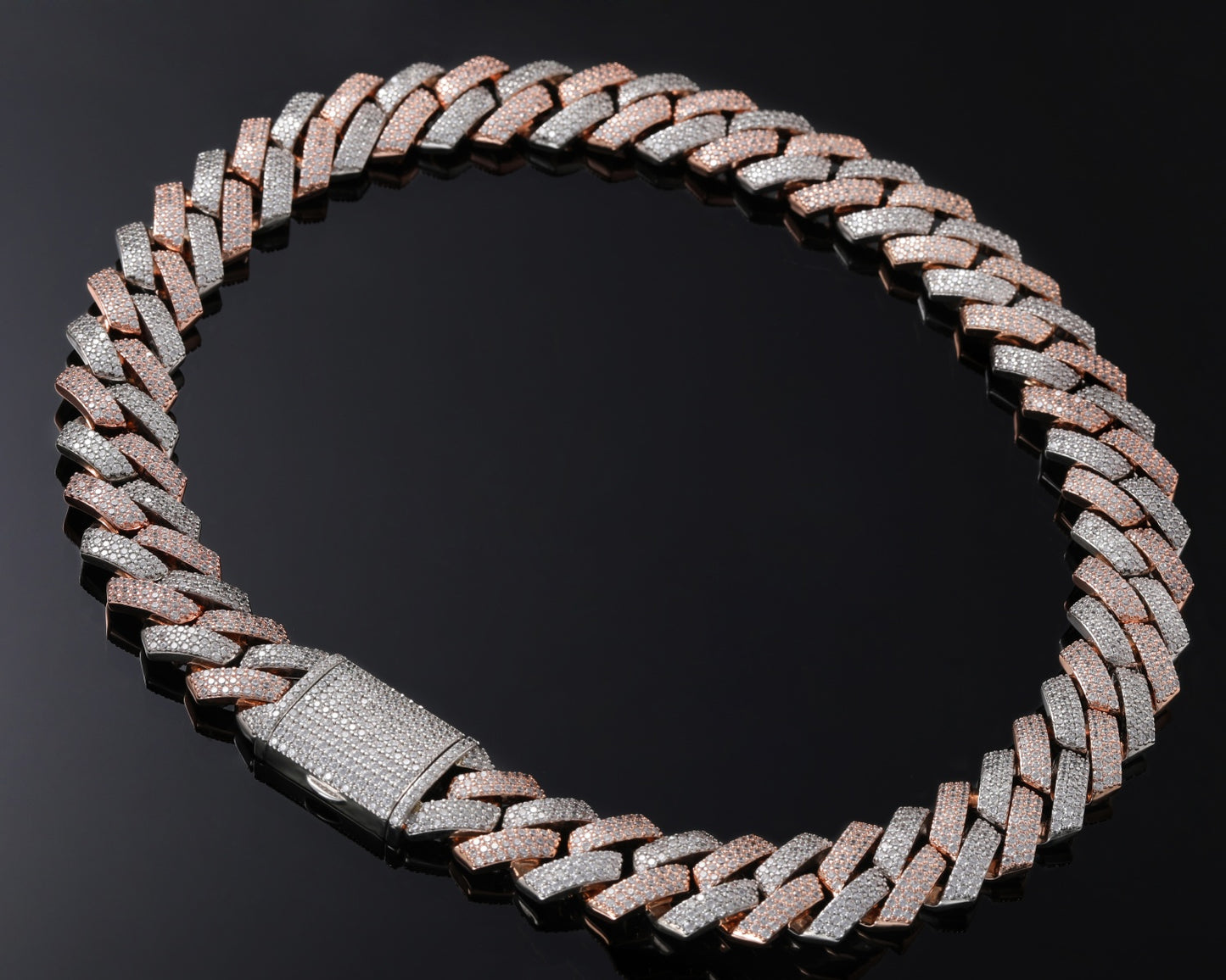 AAAAA Zircon Two-Color Cuban Chain
