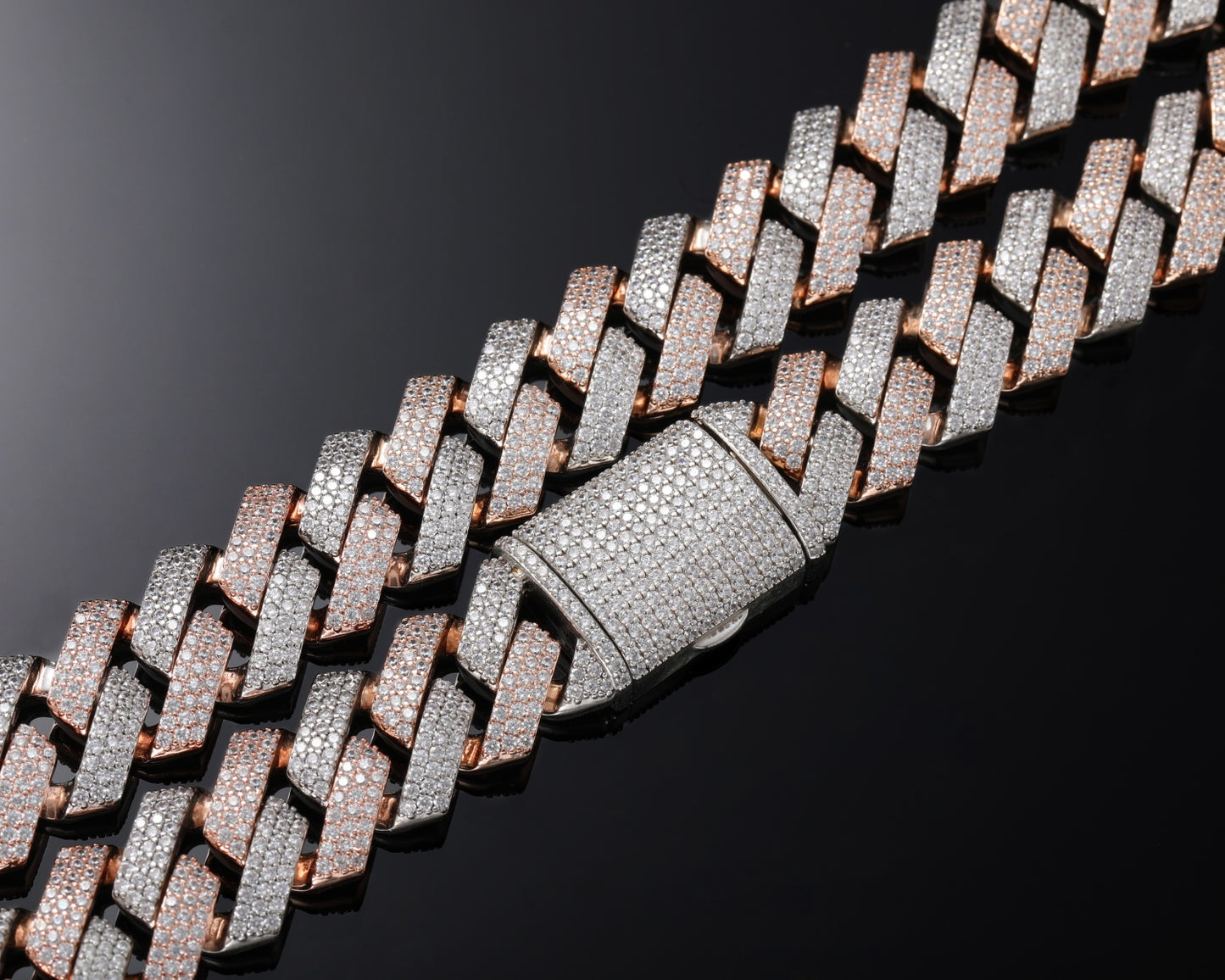 AAAAA Zircon Two-Color Cuban Chain