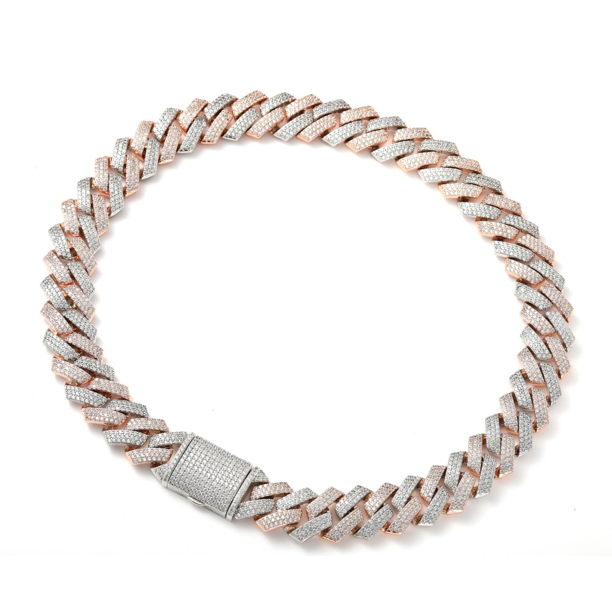 AAAAA Zircon Two-Color Cuban Chain