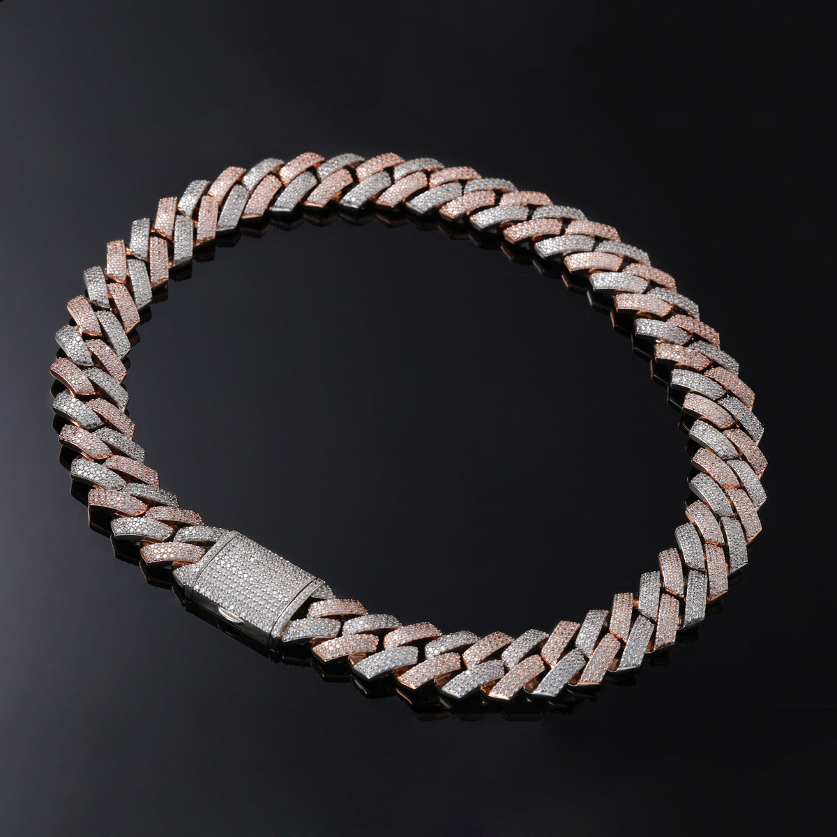 AAAAA Zircon Two-Color Cuban Chain